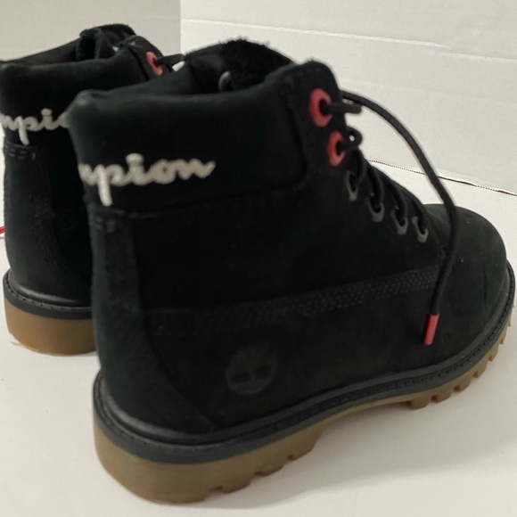 Timberland Black Water Poof Suede Boots Boy Size 12 Great Condition - Picture 5 of 6